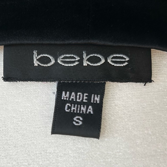 Bebe Silk Black and White Halter Dress - Picture 4 of 5